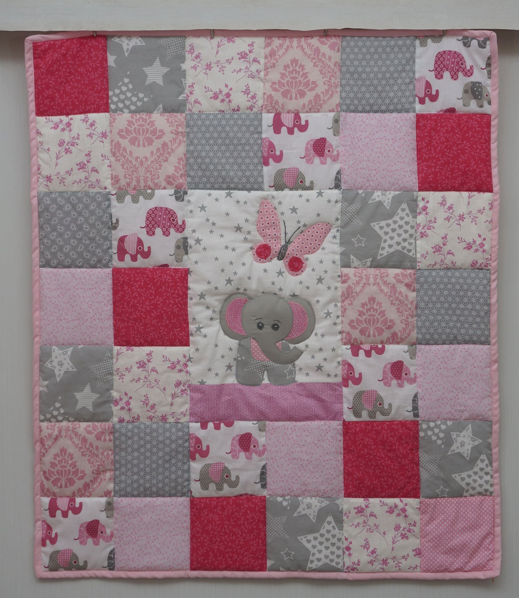 Baby blanket Elephant Elli (95 x 80 cm), pink